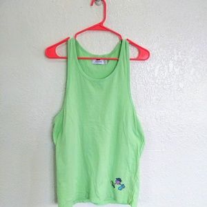 [ TOPMAN washed green extra small tank top ]